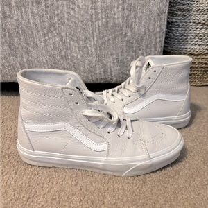 Grey Leather High top Vans